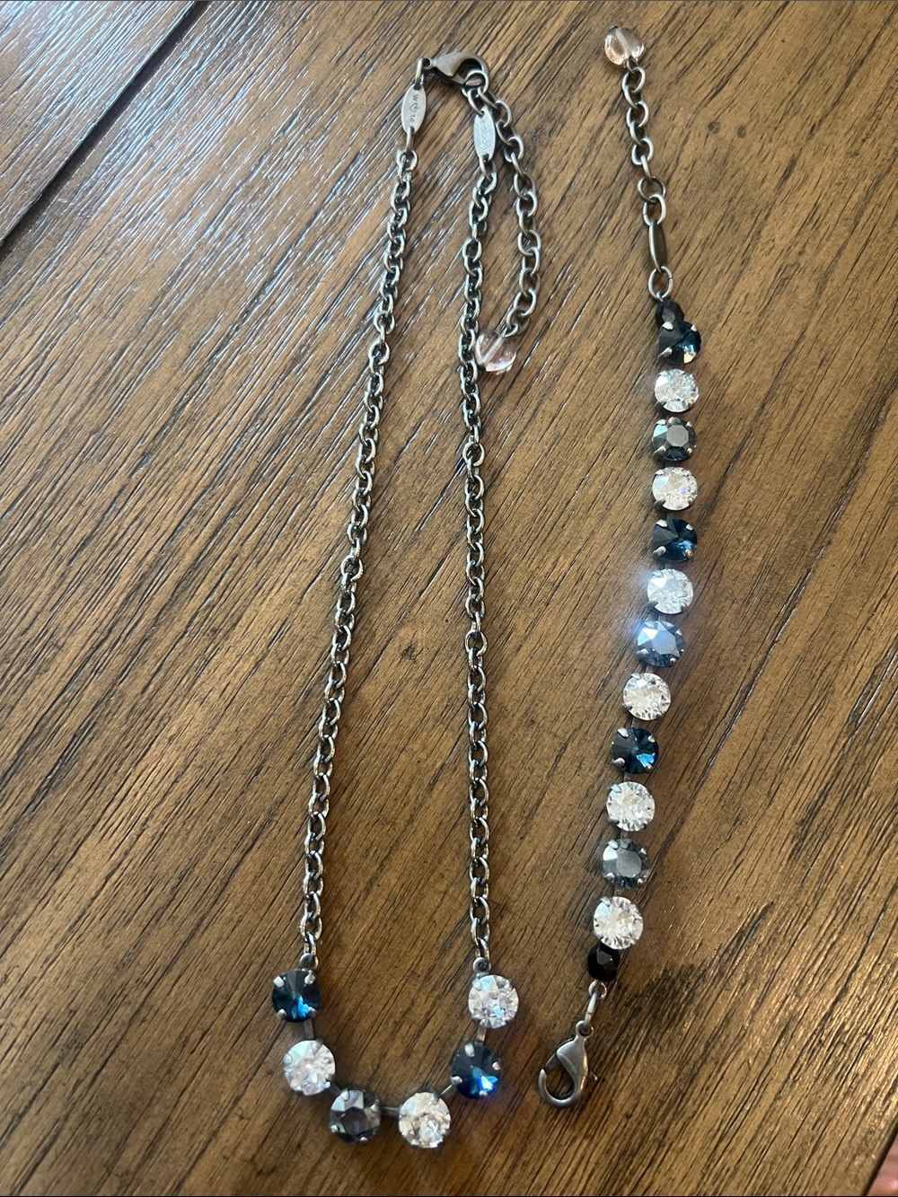 Authentic Sabika Country Star necklace & bracelet set denim blue Swarovski